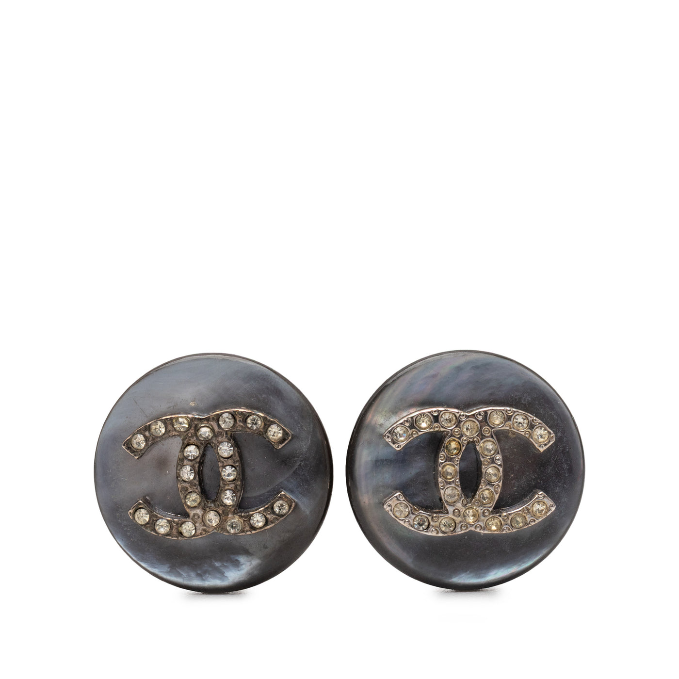 CC Faux Pearl Strass Clip On Earrings - Image 1