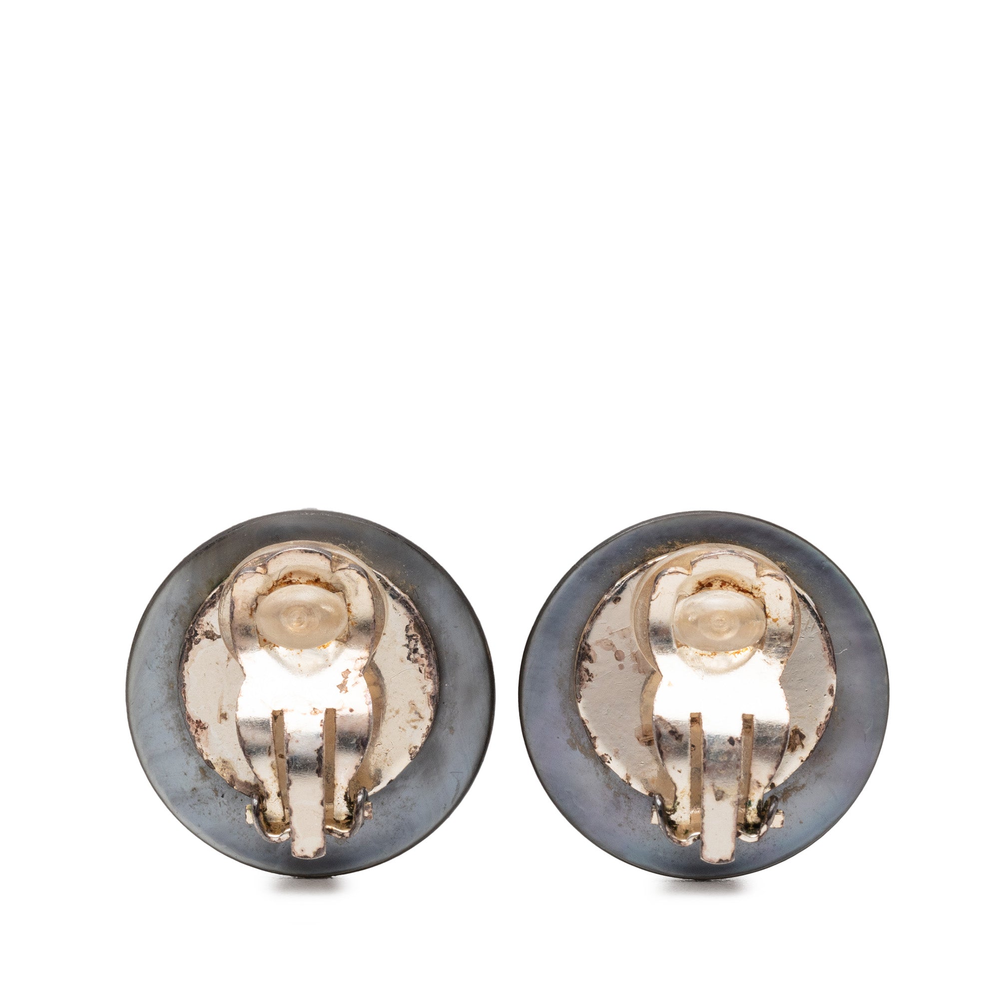 CC Faux Pearl Strass Clip On Earrings - Image 2