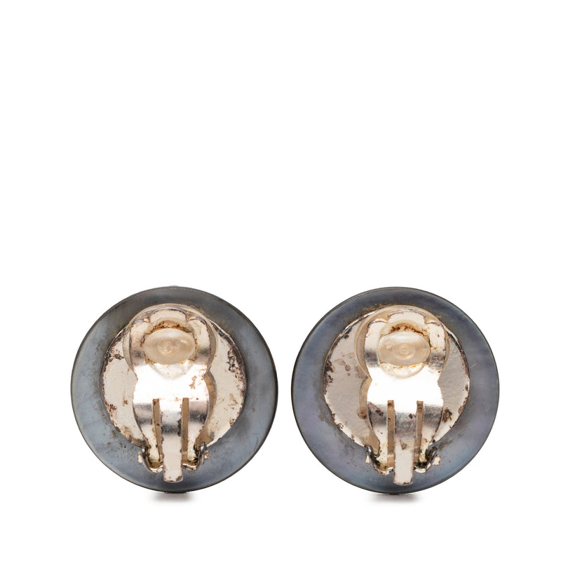 CC Faux Pearl Strass Clip On Earrings - Image 2