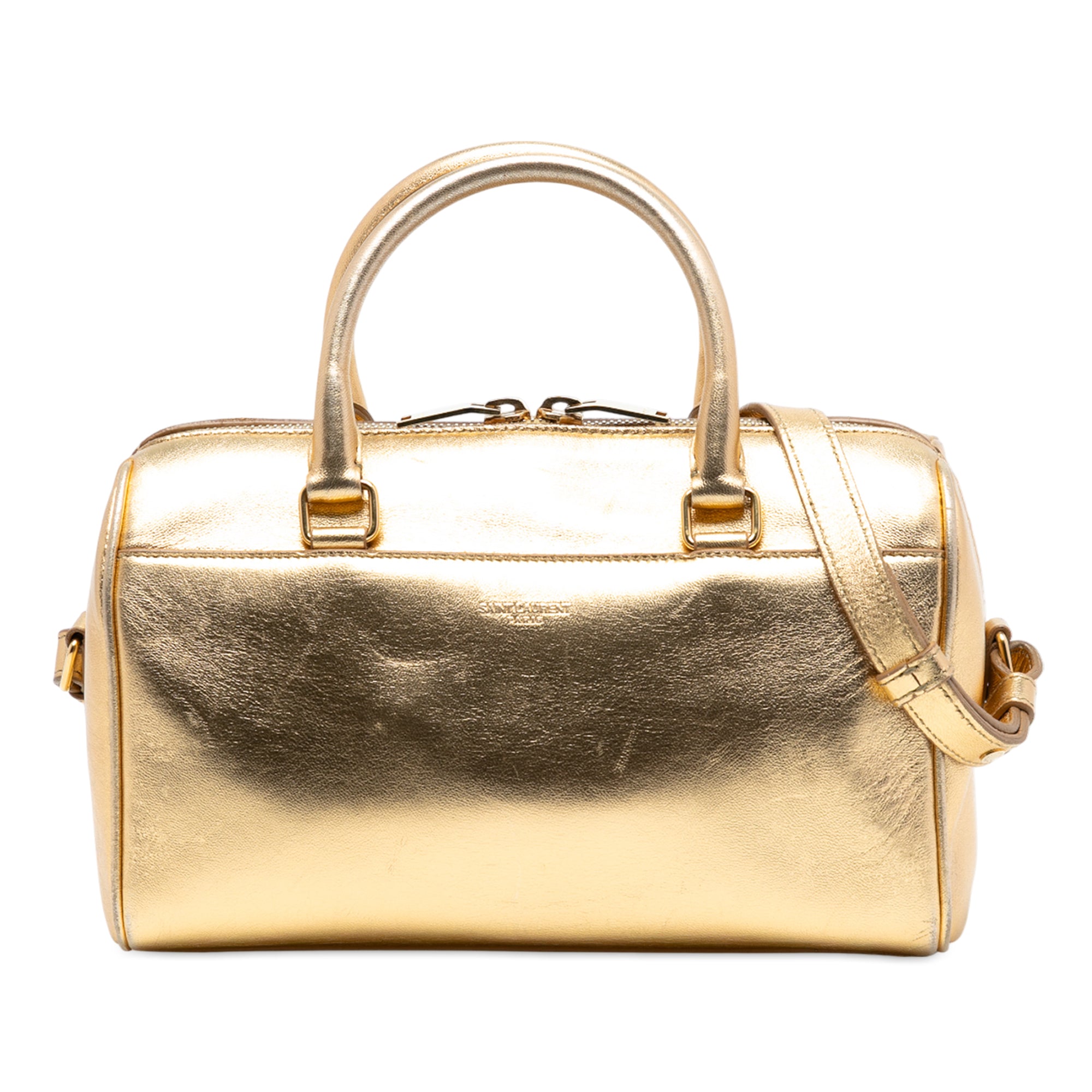 Baby Metallic Leather Classic Duffle Satchel - Image 1