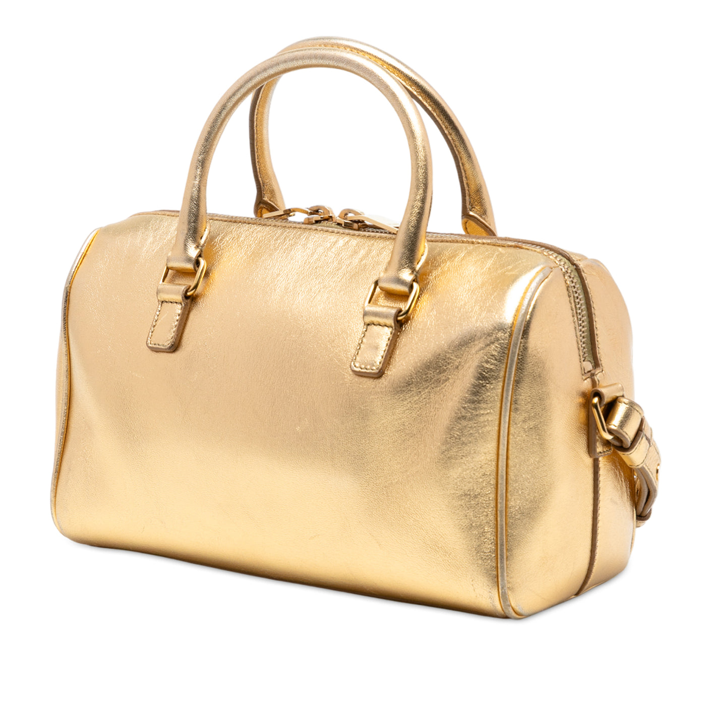 Baby Metallic Leather Classic Duffle Satchel - Image 2