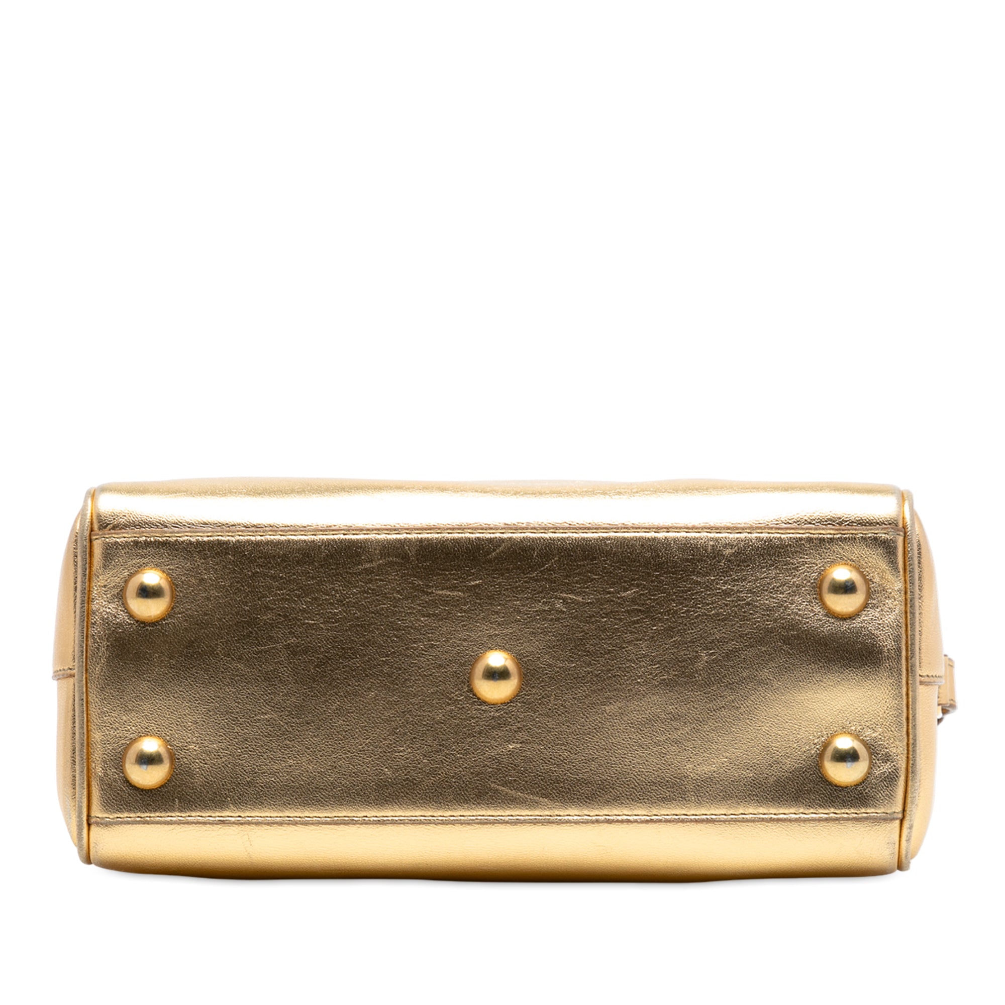 Baby Metallic Leather Classic Duffle Satchel - Image 3