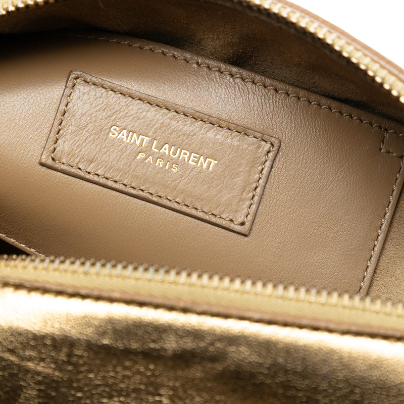 Baby Metallic Leather Classic Duffle Satchel - Image 5