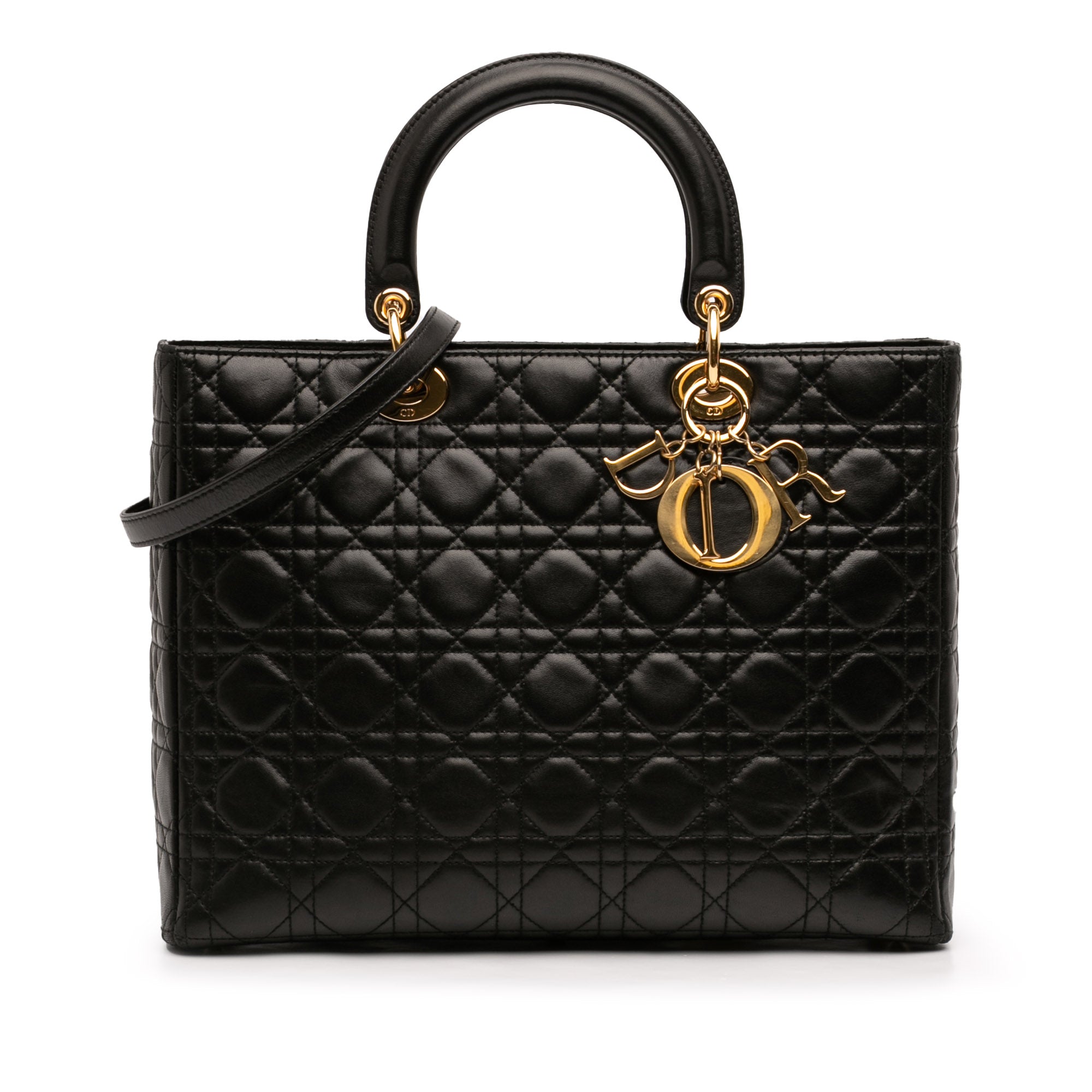Large Lambskin Cannage Lady Dior - Image 1