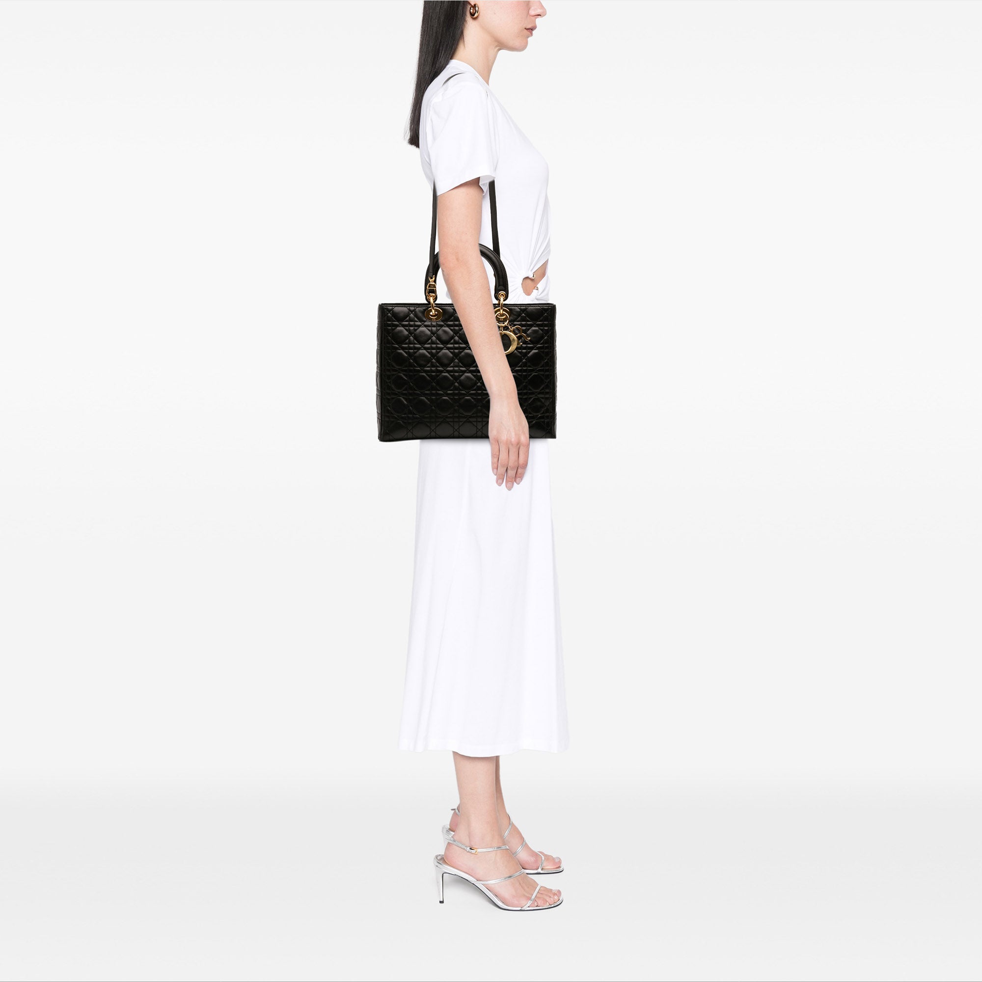 Large Lambskin Cannage Lady Dior - Image 10