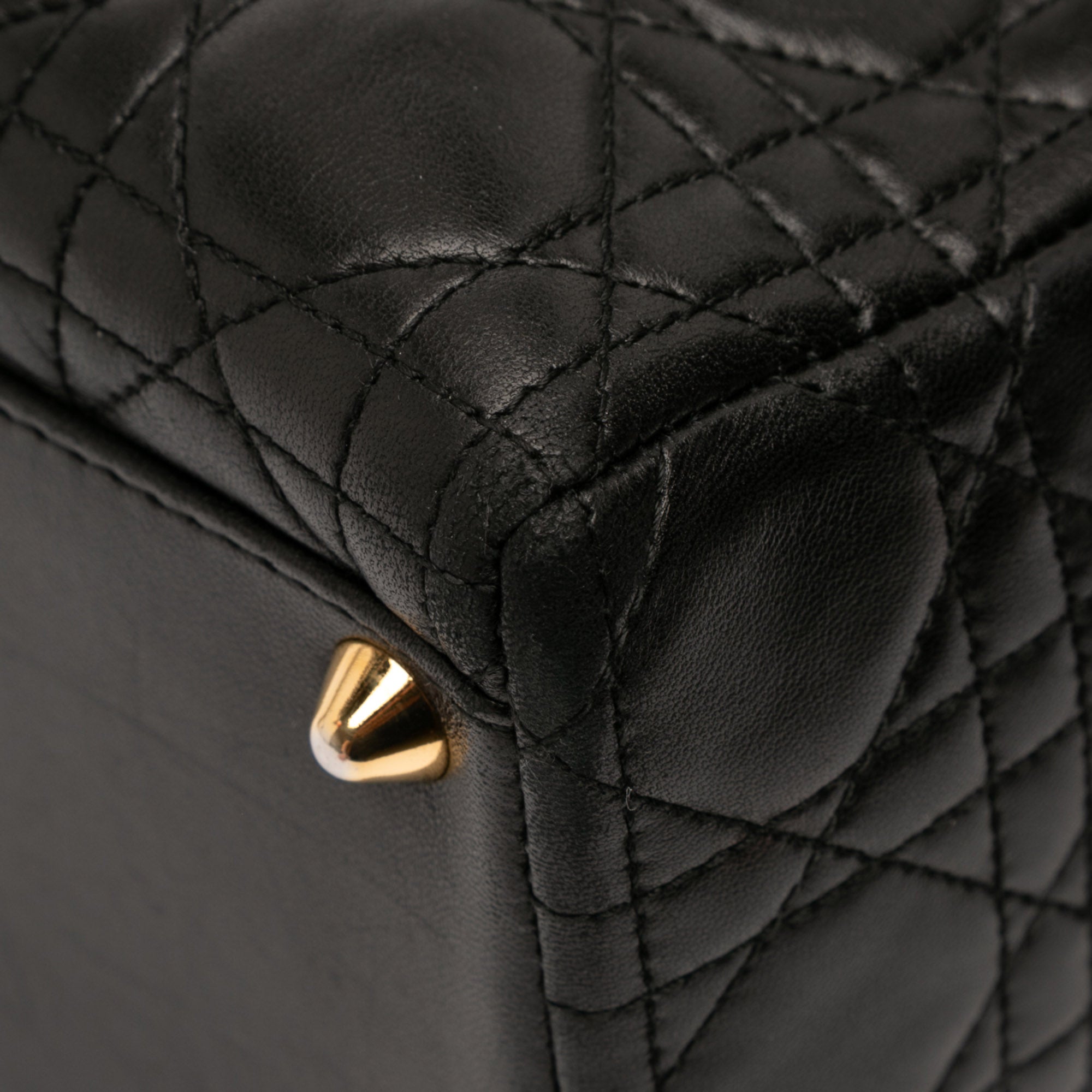 Large Lambskin Cannage Lady Dior - Image 9