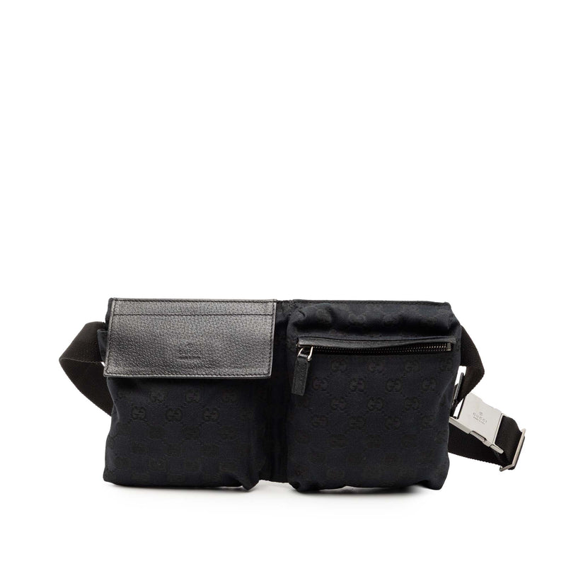 GG Canvas Double Pocket Belt Bag