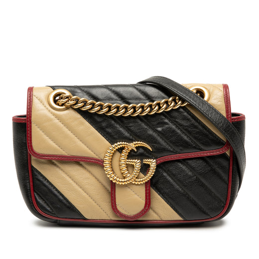 Small GG Marmont Matelasse Diagonal Leather Torchon Shoulder Bag - Image 1