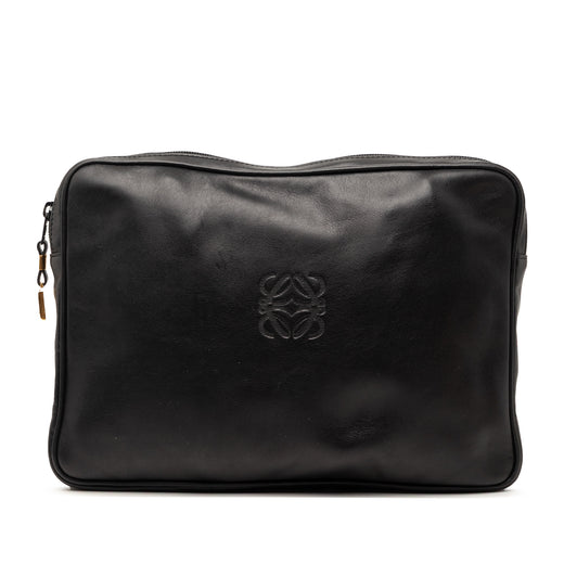 Leather Anagram Clutch - Image 1