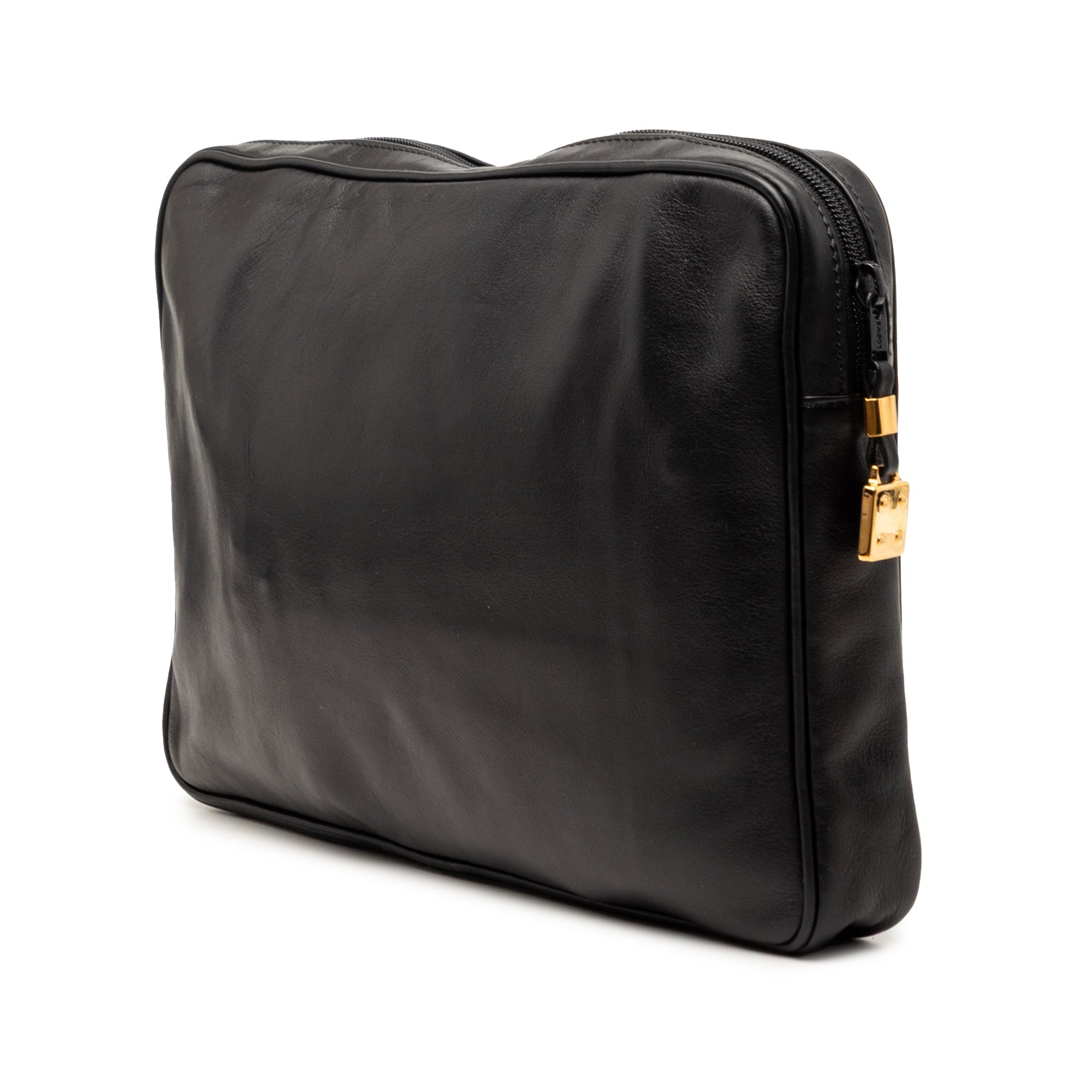 Leather Anagram Clutch - Image 2