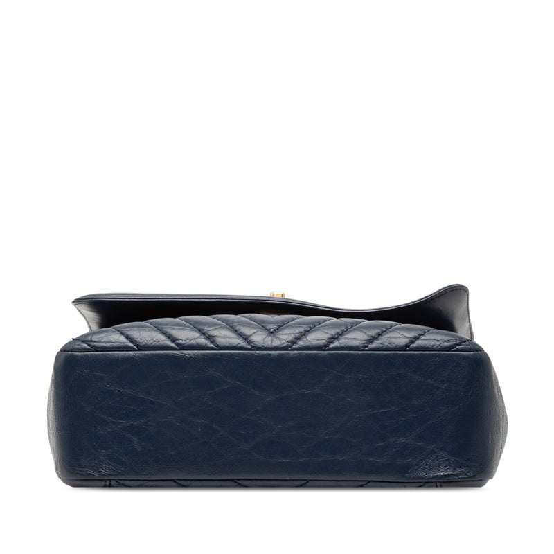 CC Chevron Aged Calfskin Top Handle Flap - Image 3