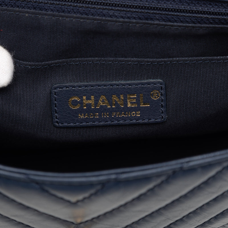 CC Chevron Aged Calfskin Top Handle Flap - Image 5