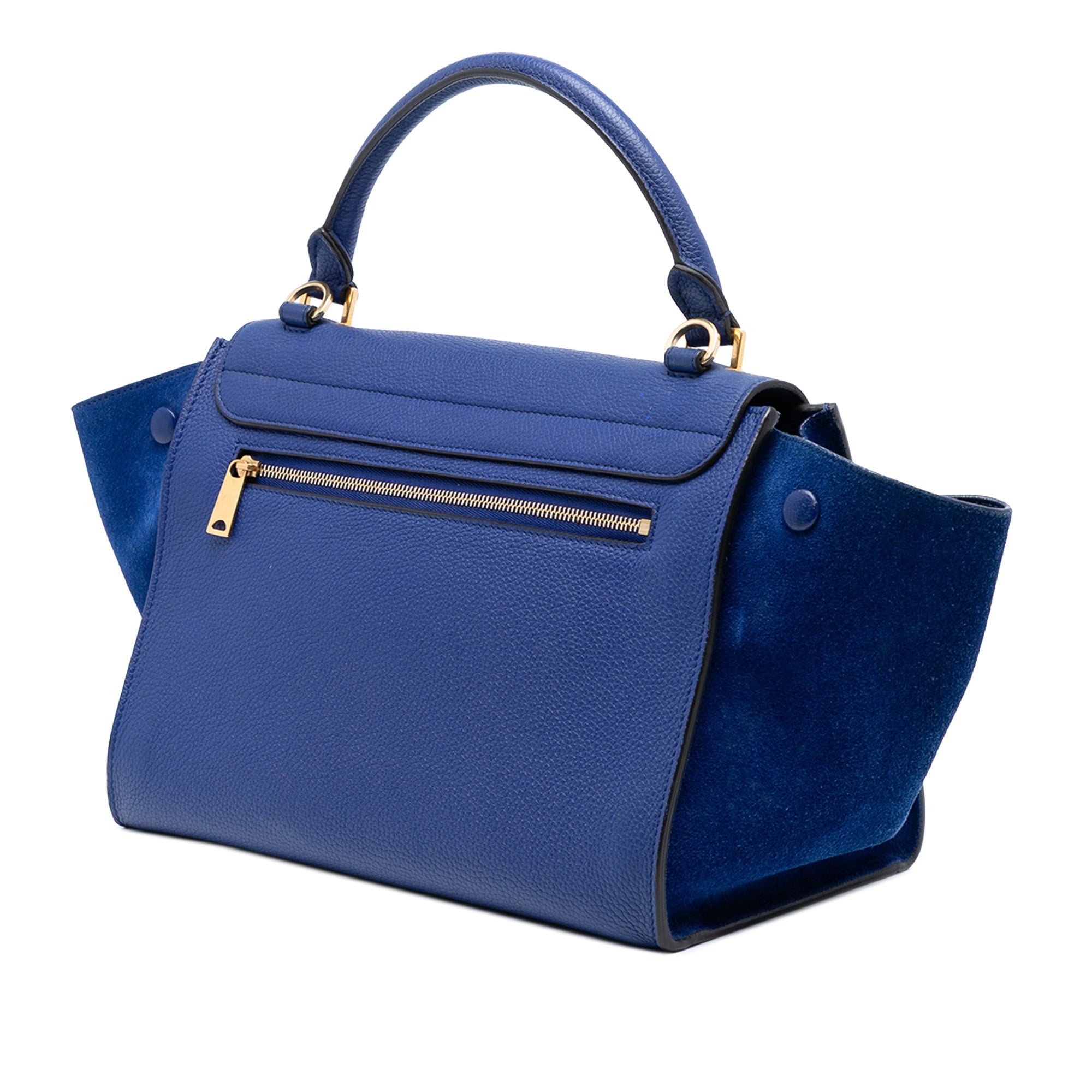 Small Leather Trapeze Satchel - Image 2