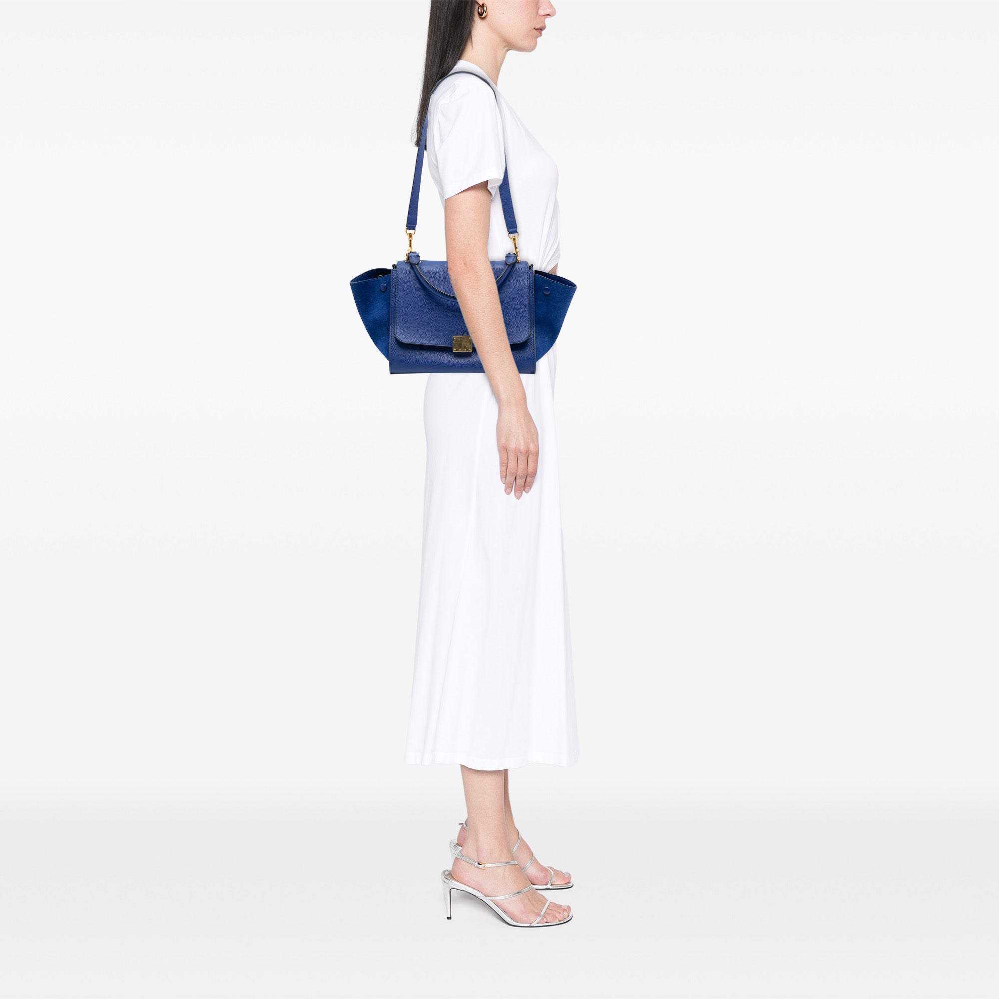 Small Leather Trapeze Satchel - Image 7