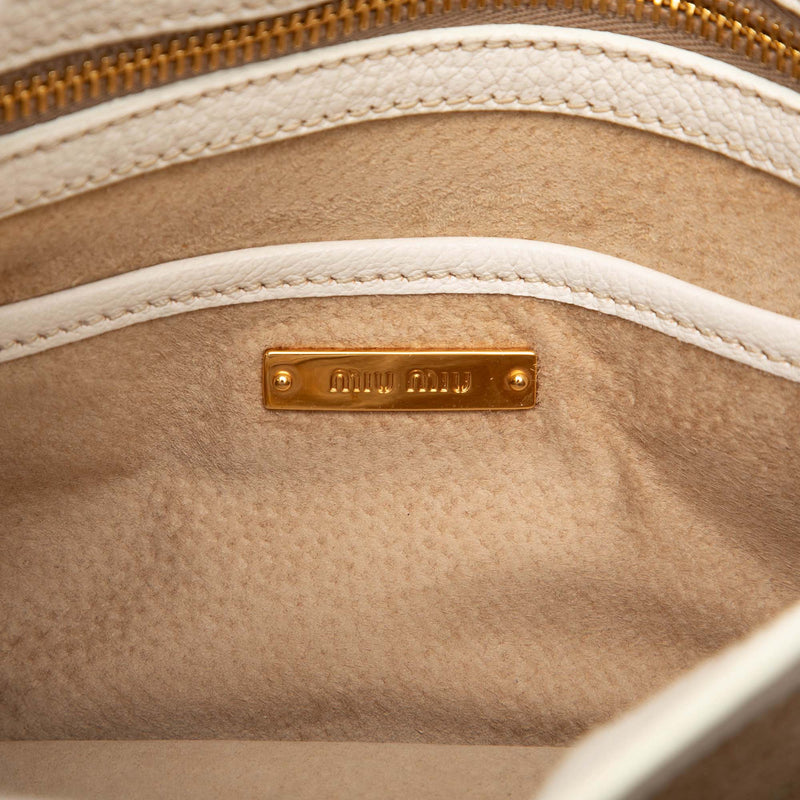 Goatskin Madras Push Lock Top Handle Satchel - Image 5