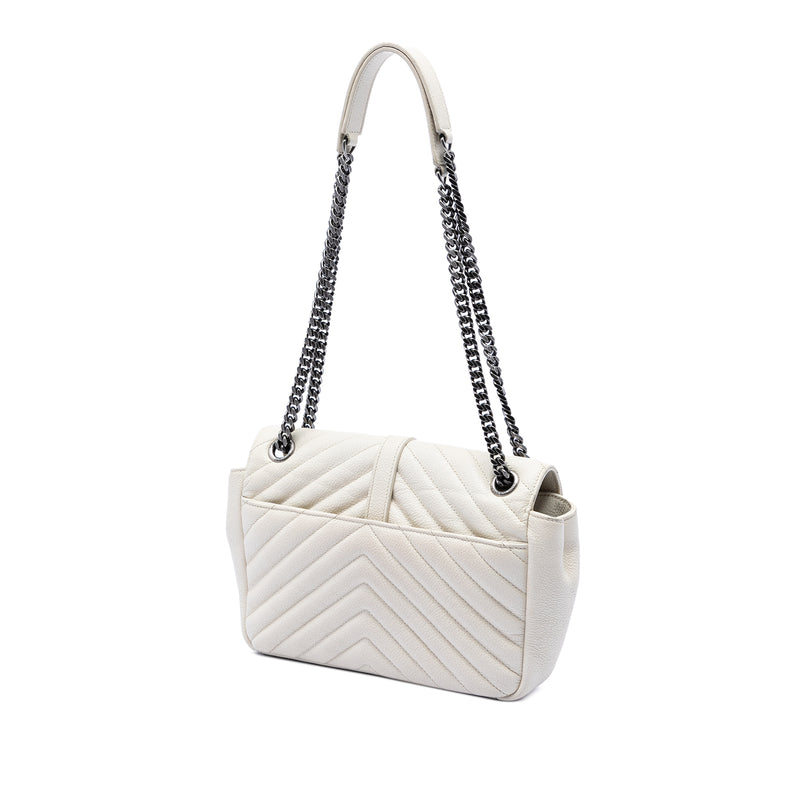 Medium Chevron Calfskin Monogram Envelope Bag - Image 2
