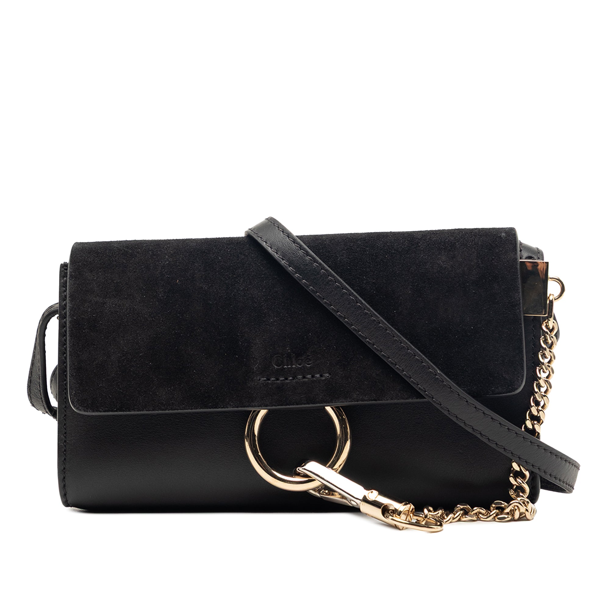 Mini Calfskin and Suede Faye Chain Crossbody - Image 1