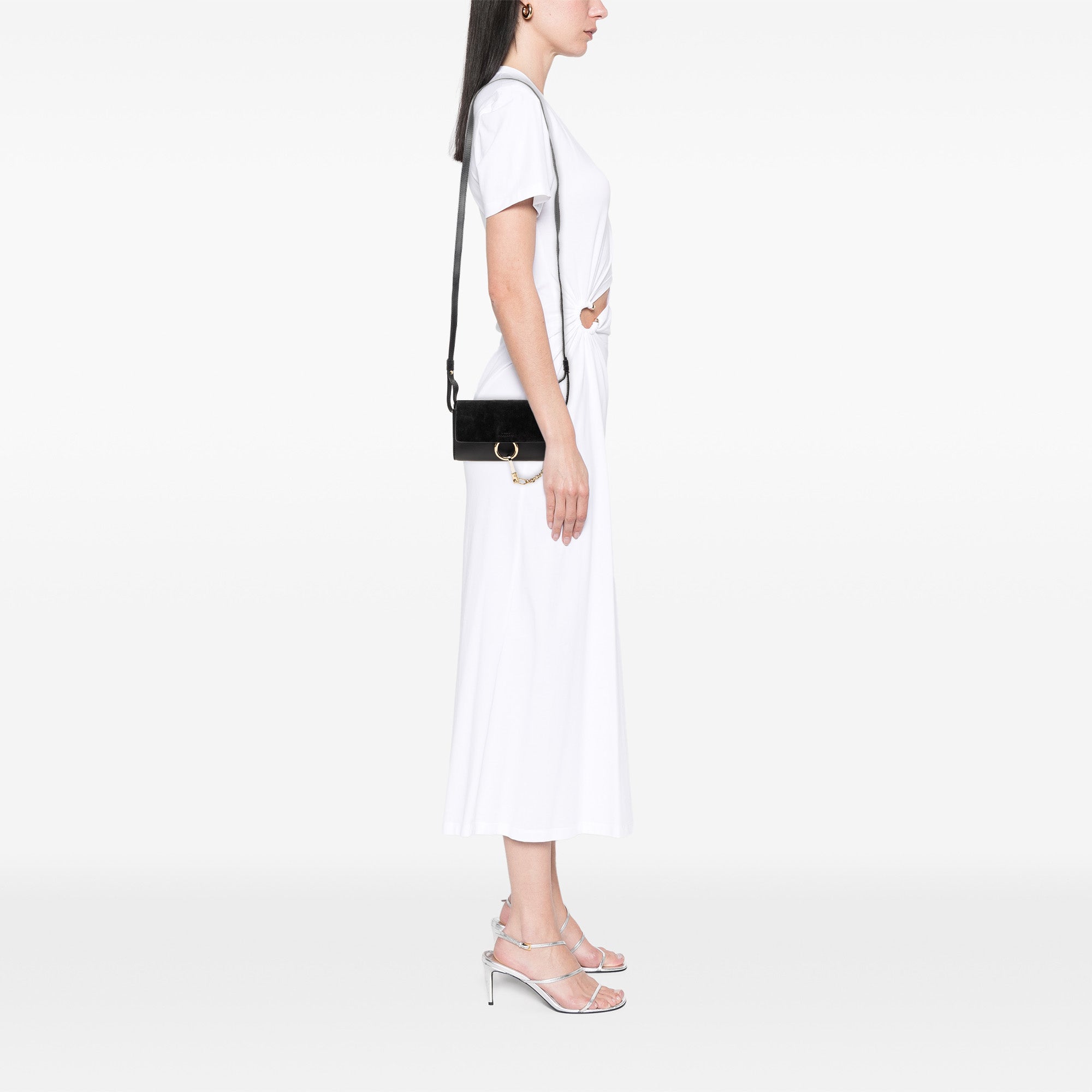 Mini Calfskin and Suede Faye Chain Crossbody - Image 7
