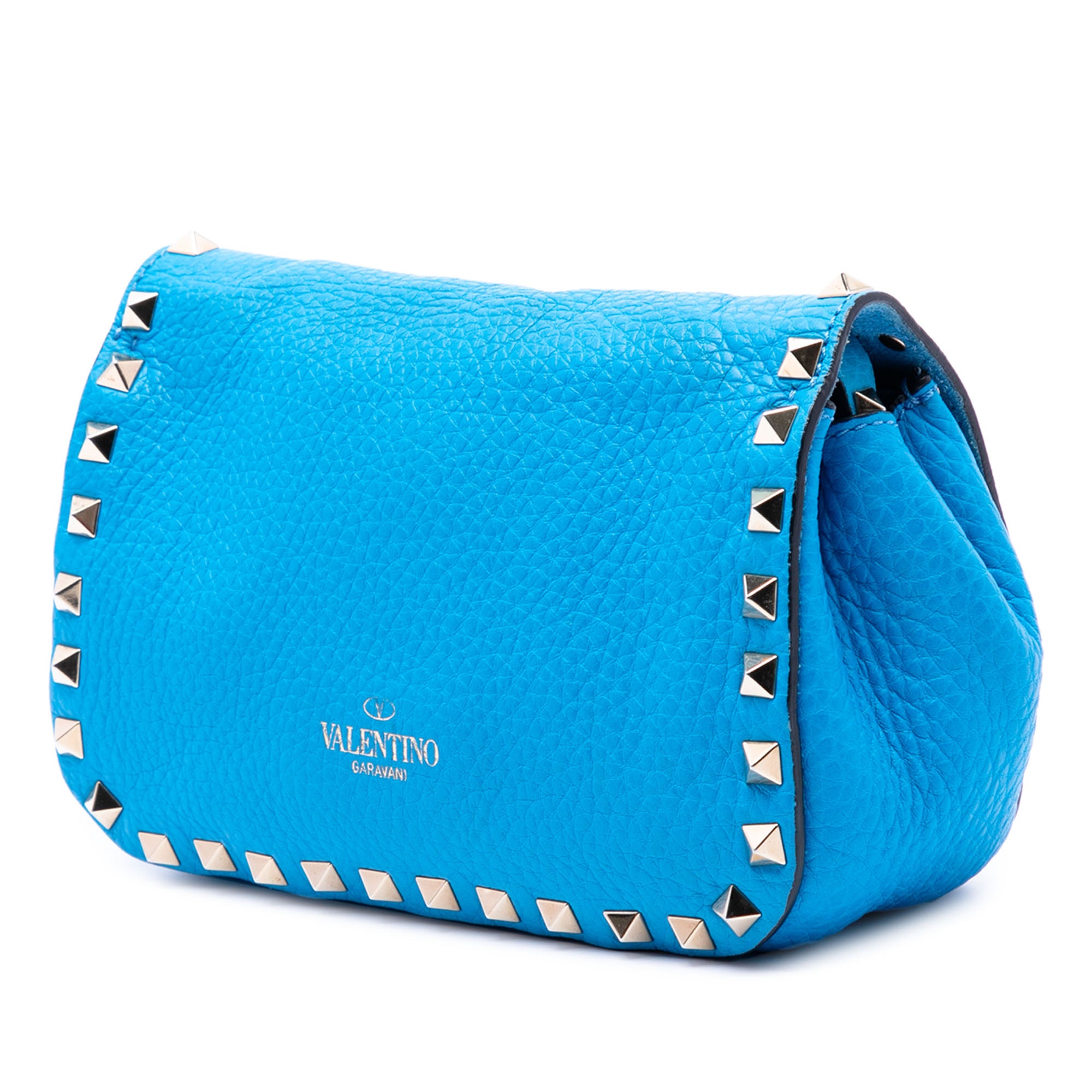 Mini Pebbled Calfskin Rockstud Flap Crossbody - Image 2