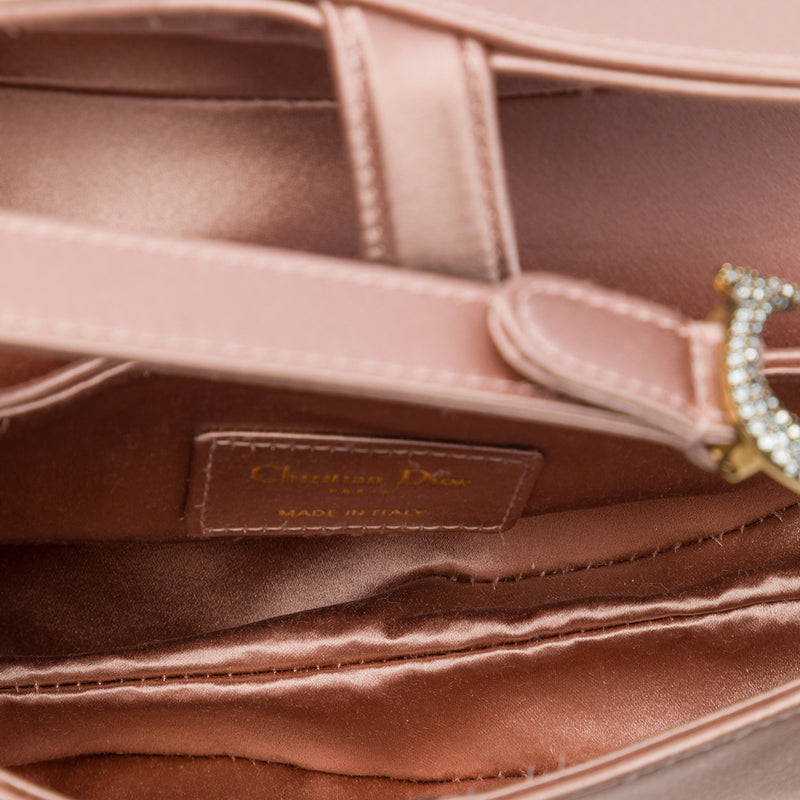 Mini Satin Crystal Embellished Saddle Bag - Image 4