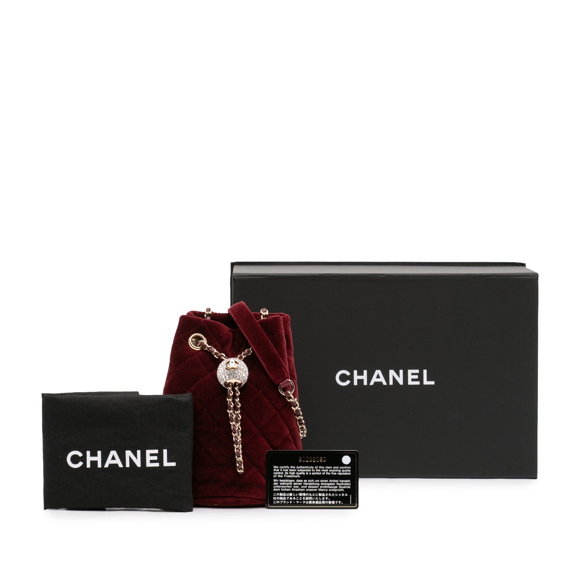 Mini Velvet Crystal Pearl Crush Bucket Bag - Image 10