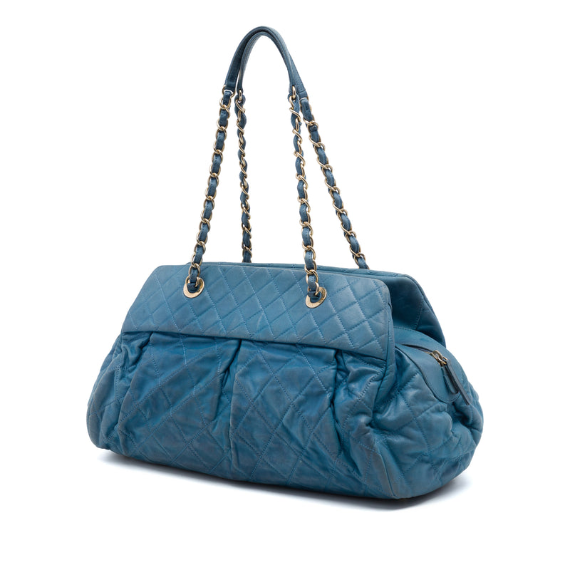 Quilted Iridescent Calfskin Chic Quilt Bowling Bag - Image 2