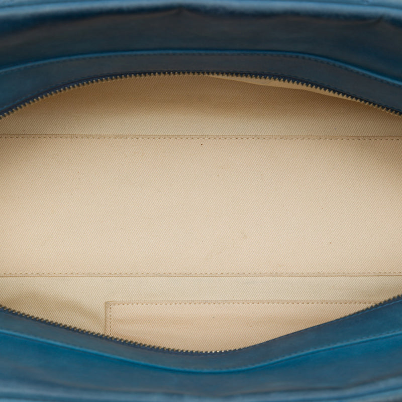 Quilted Iridescent Calfskin Chic Quilt Bowling Bag - Image 4