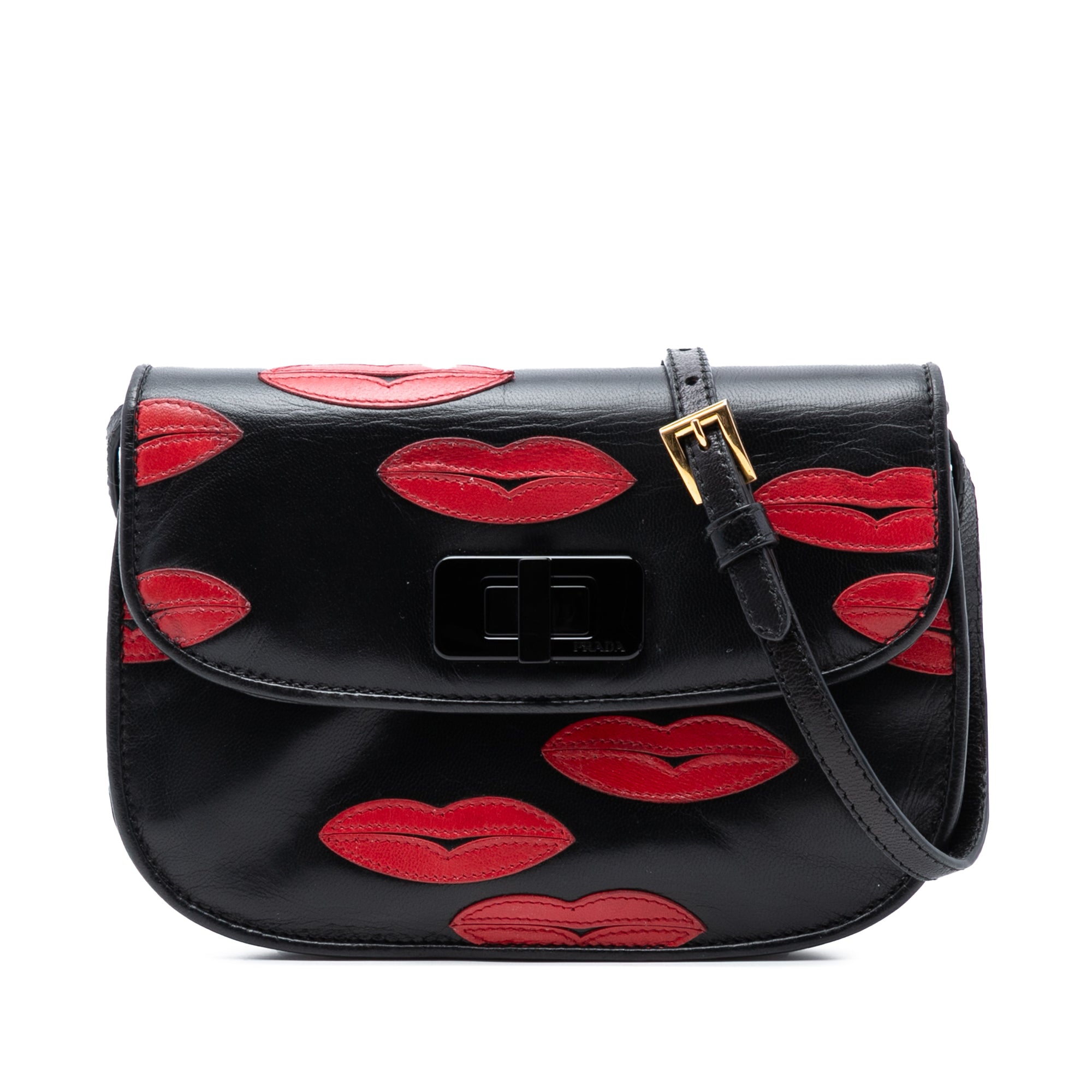 Leather Lips Applique Crossbody - Image 1