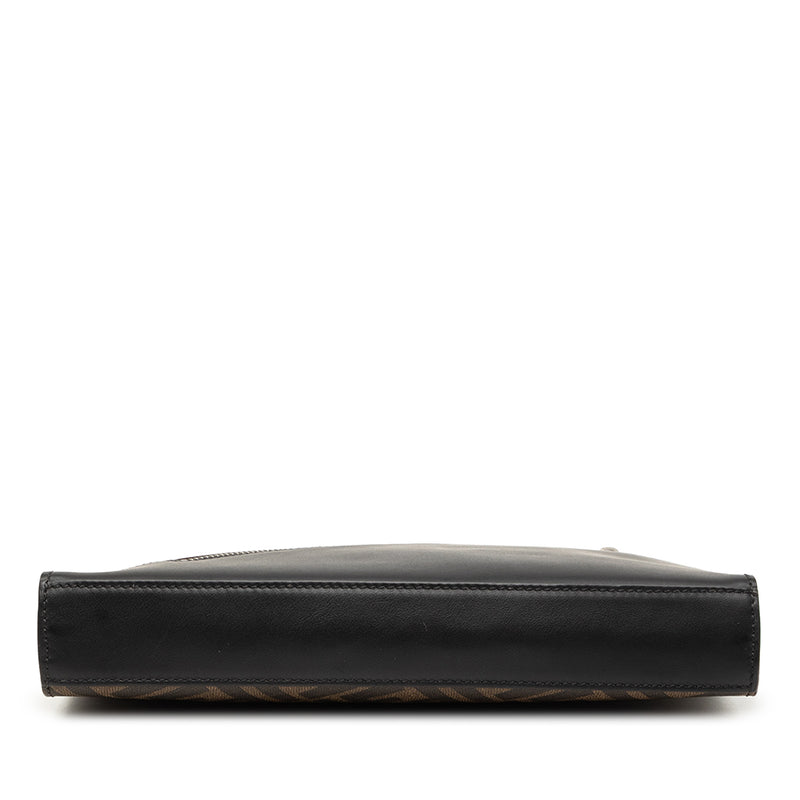 Zucca Coated Canvas Diagonal Front Zip Clutch - Image 3