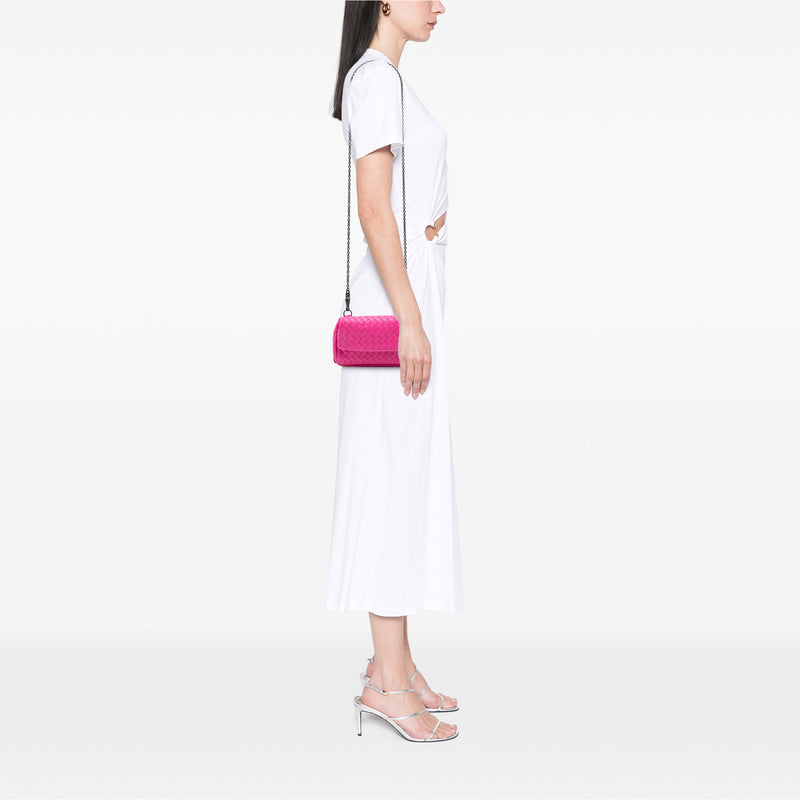 Mini Nappa Intrecciato Expandable Chain Flap Crossbody - Image 7