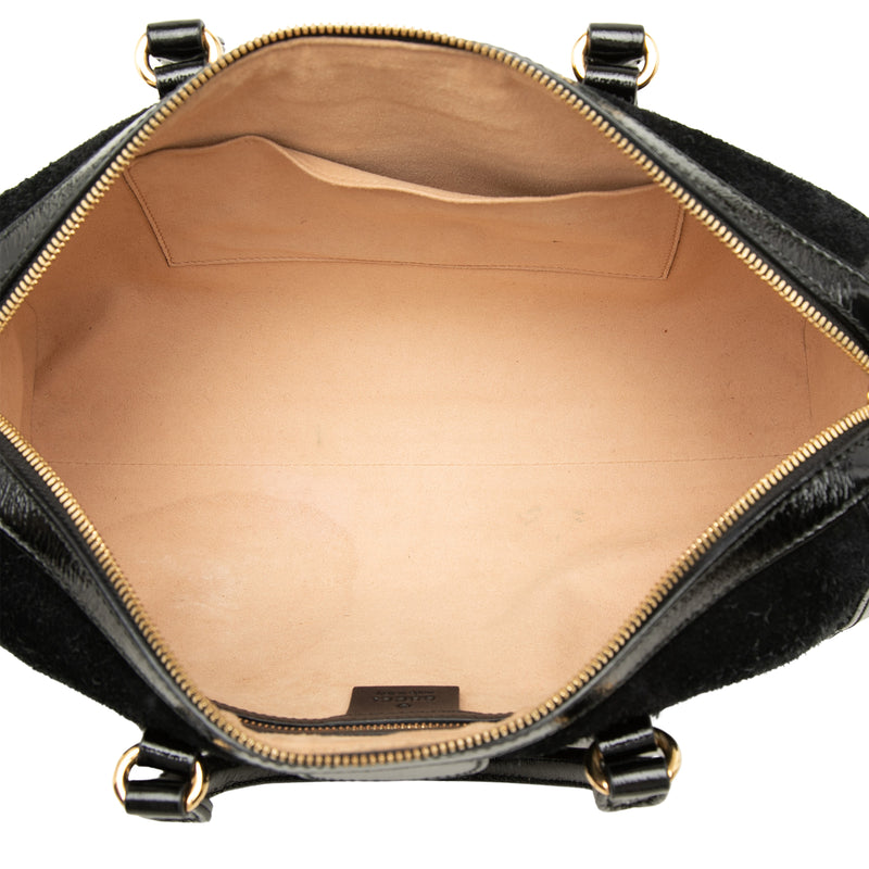 Medium Suede Web Ophidia Top Handle Bag - Image 4