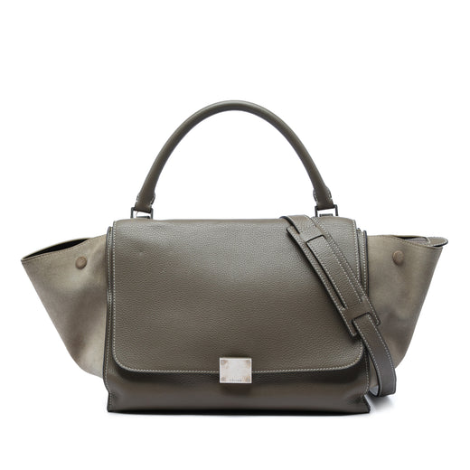 Medium Calfskin and Suede Trapeze Satchel - Image 1