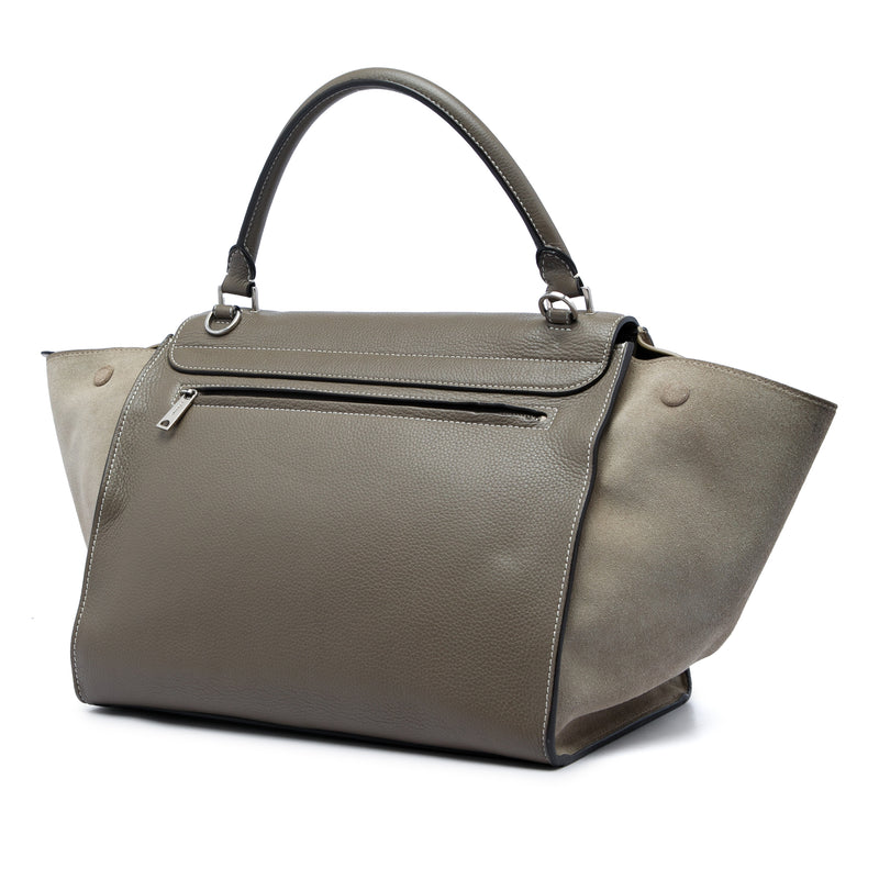 Medium Calfskin and Suede Trapeze Satchel - Image 2