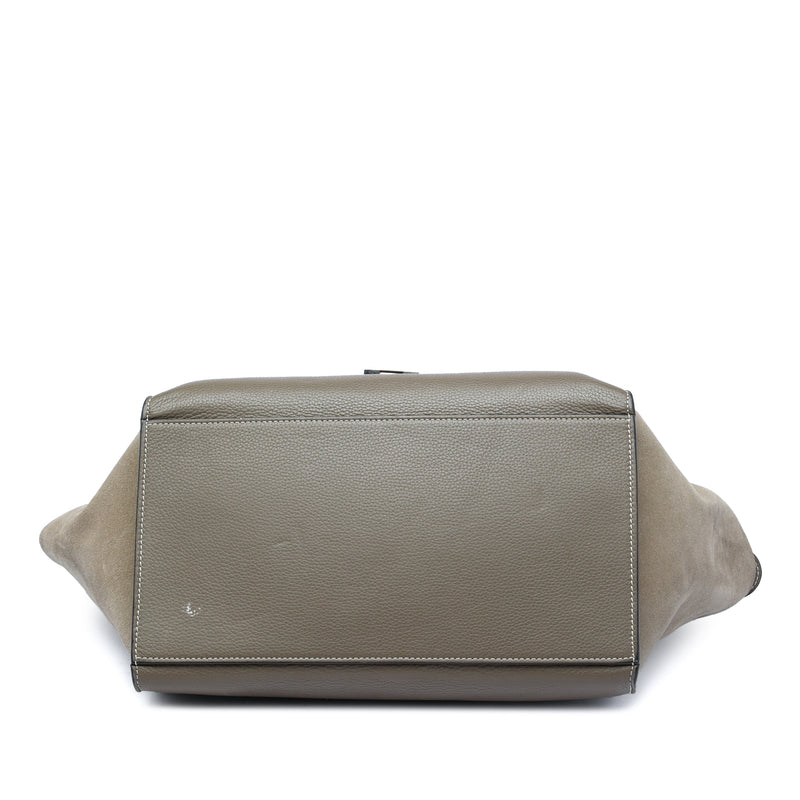 Medium Calfskin and Suede Trapeze Satchel - Image 3