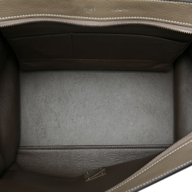Medium Calfskin and Suede Trapeze Satchel - Image 4