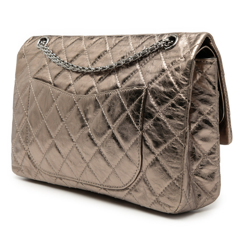 Metallic Aged Calfskin Reissue 2.55 Double Flap 227 - Image 2