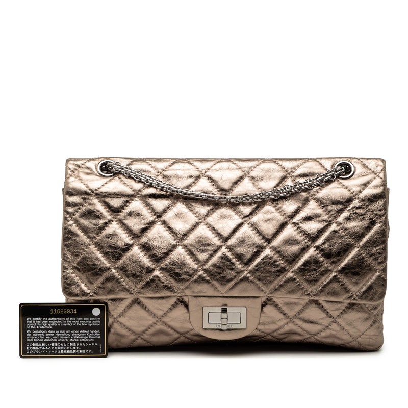 Metallic Aged Calfskin Reissue 2.55 Double Flap 227 - Image 8