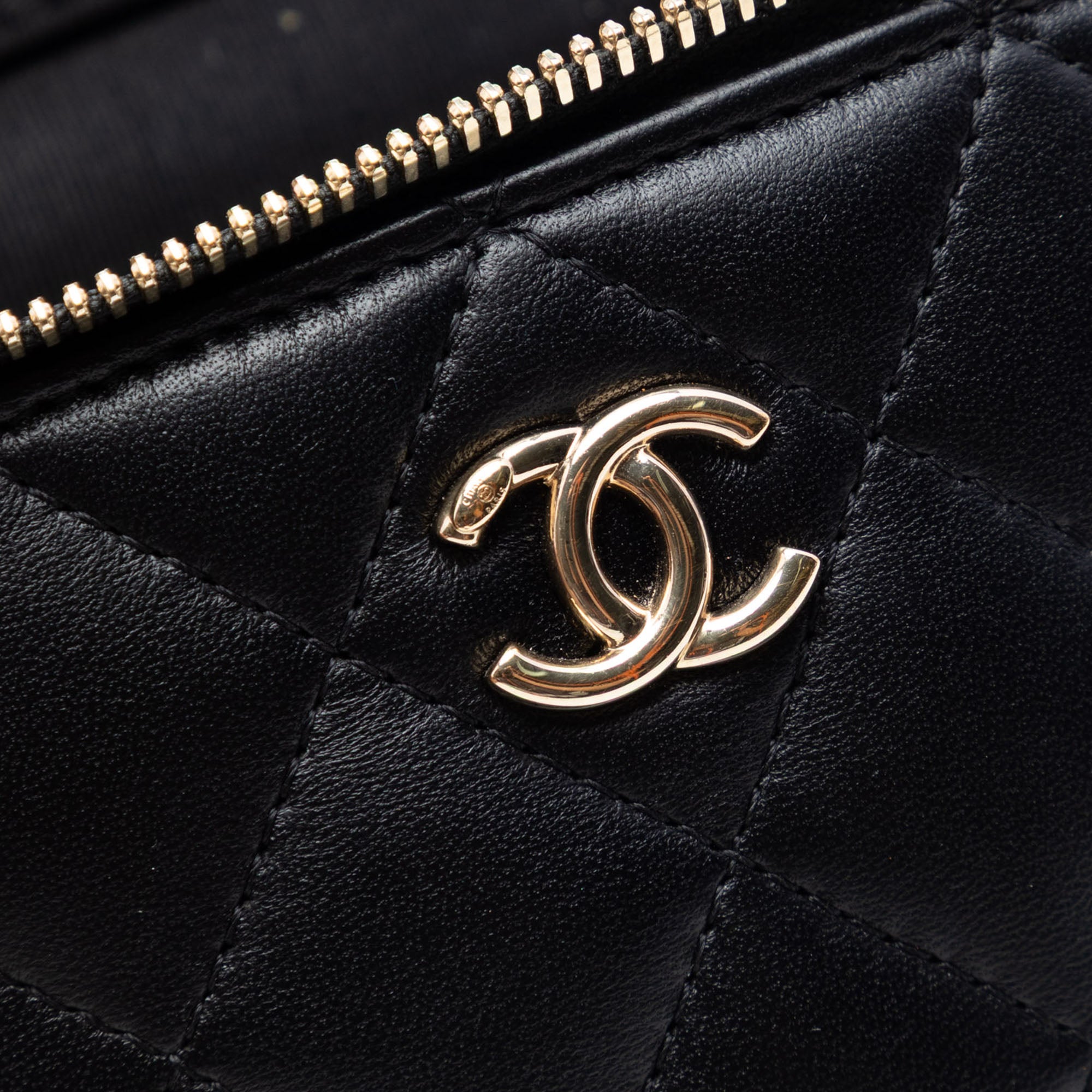 Mini Quilted Lambskin Trendy CC Vanity Case - Image 5