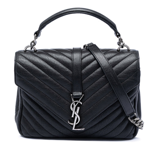 Medium Chevron Sheepskin Monogram College Satchel - Image 1