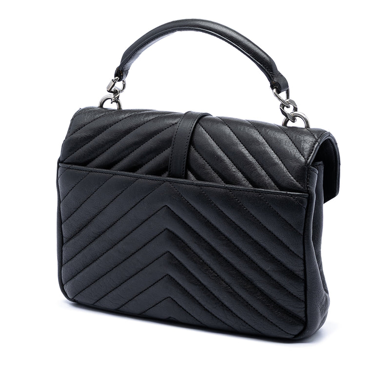 Medium Chevron Sheepskin Monogram College Satchel - Image 2