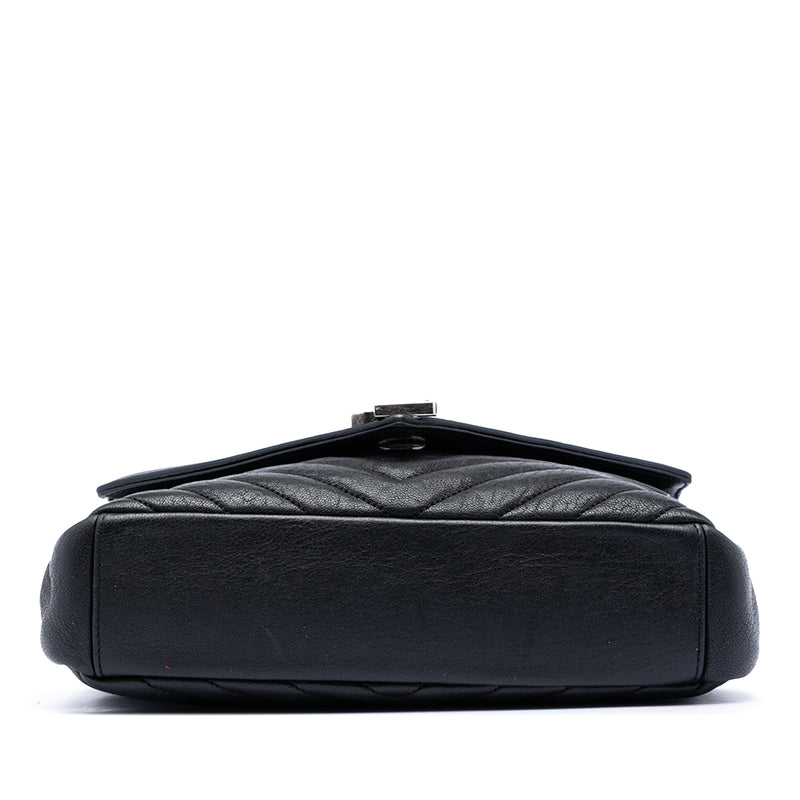 Medium Chevron Sheepskin Monogram College Satchel - Image 3