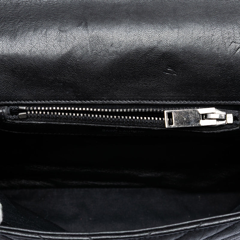 Medium Chevron Sheepskin Monogram College Satchel - Image 4