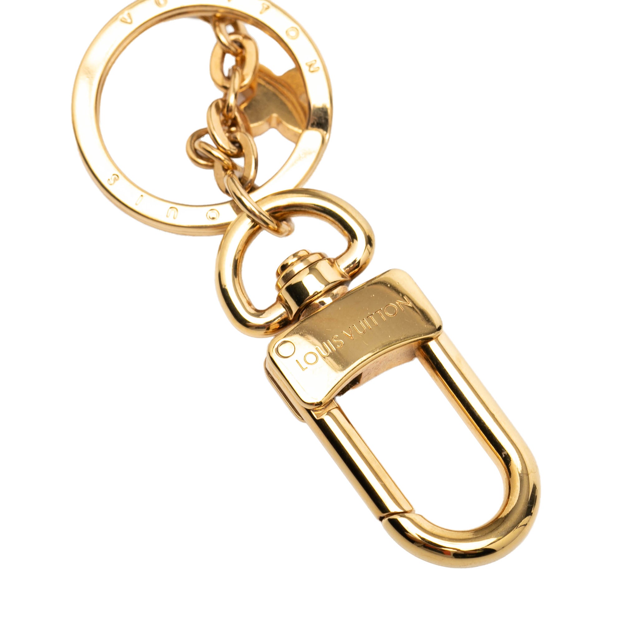 Gold Plated Monogram Blooming Flowers Bag Charm and Key Holder - Image 3