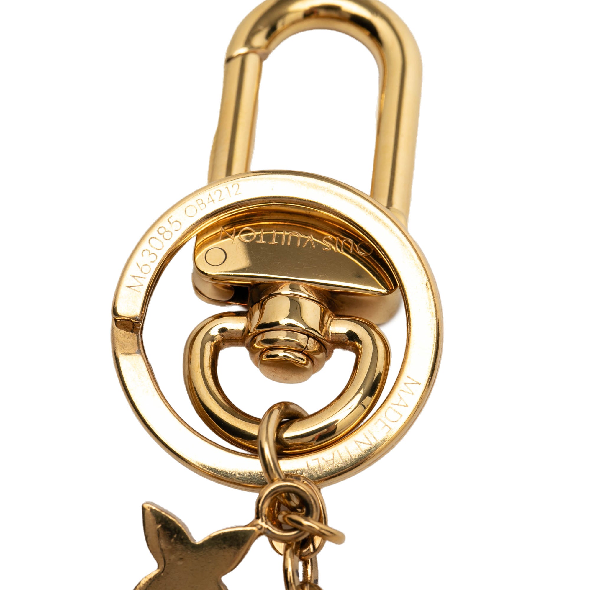 Gold Plated Monogram Blooming Flowers Bag Charm and Key Holder - Image 4