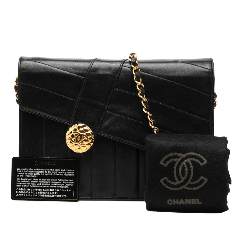 CC Vertical and Diagonal Quilted Calfskin Envelope Flap - Image 8