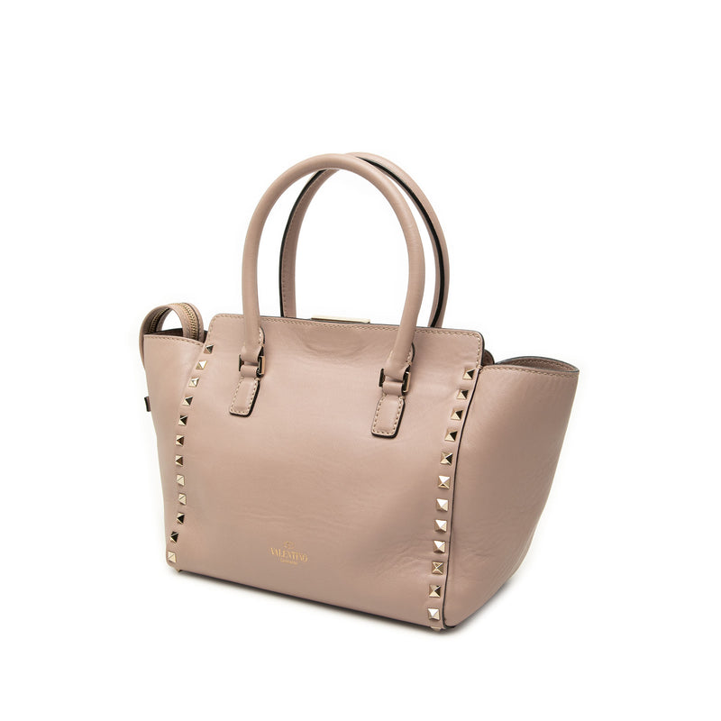 Small Leather Rockstud Double Handle Tote - Image 2