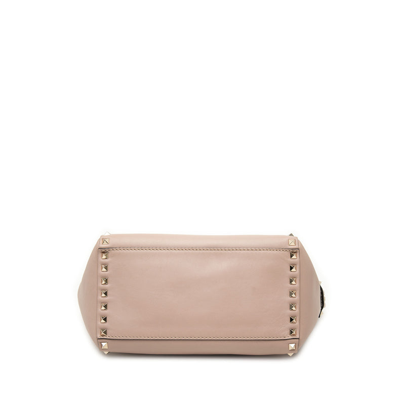 Small Leather Rockstud Double Handle Tote - Image 3