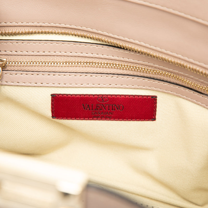 Small Leather Rockstud Double Handle Tote - Image 5