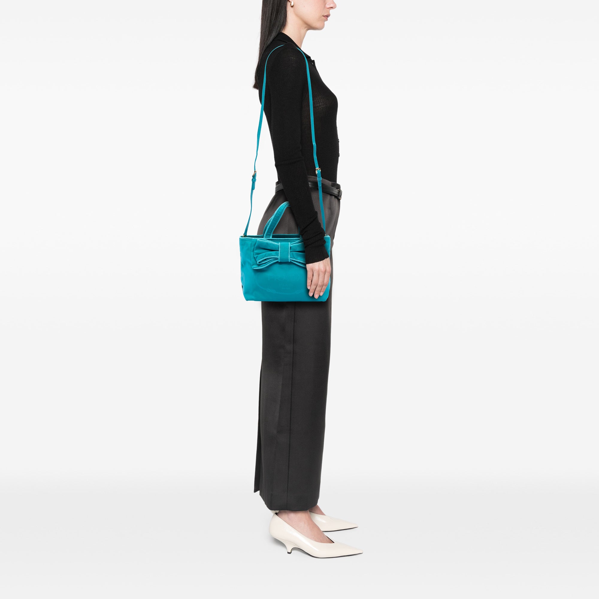 Tessuto Canapa Logo Bow Satchel - Image 6