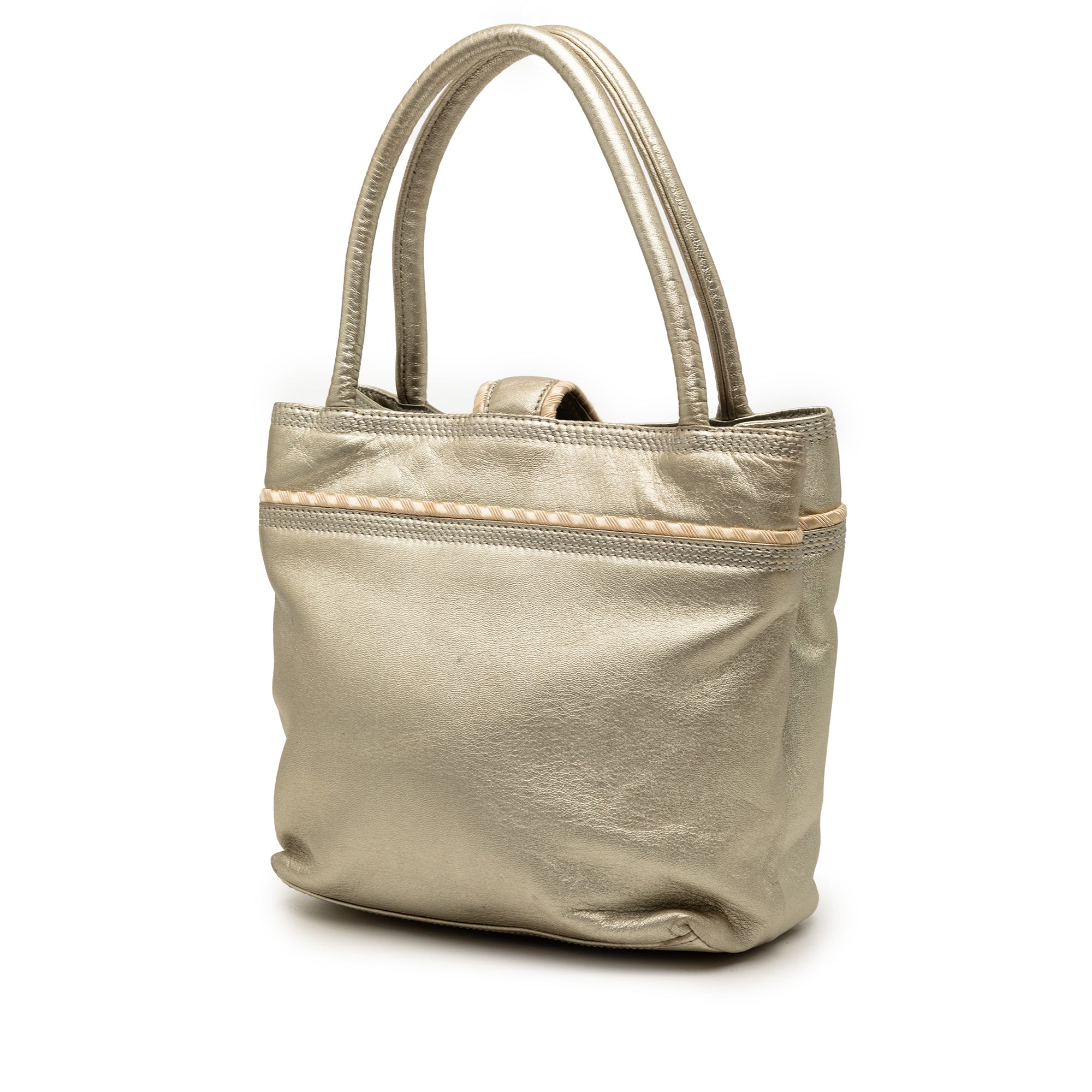 Metallic Leather Fringe Tassel Handbag - Image 2